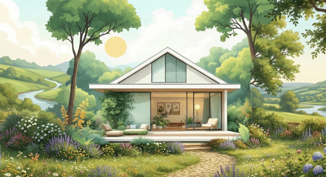 전원주택 일러스트